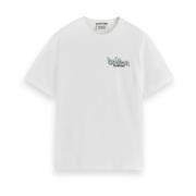 Voor- en Achterkant Kunstwerk Katoenen T-shirt Scotch & Soda , White ,...