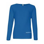 Ritseffect Trui Blouse Pruisisch B Skovhuus , Blue , Dames