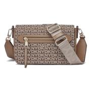 Iconische Crossbody Tas met Verstelbare Band Dkny , Brown , Dames