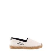 Beige Canvas Espadrilles Geborduurd Logo Saint Laurent , Beige , Dames