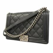 Pre-owned Leather shoulder-bags Chanel Vintage , Black , Dames