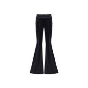 Zwarte Flare Velours Broek Aniye By , Black , Dames