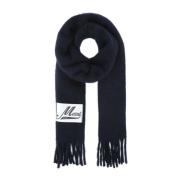 Midnight Blue Alpaca Blend Scarf Marni , Blue , Heren