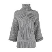 Grijze Gebreide Turtleneck Sweater Lorena Antoniazzi , Gray , Dames