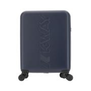 Trendy handbagagekoffer met Maxi-logo en TSA-slot K-Way , Blue , Heren