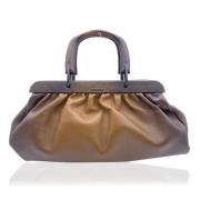 Pre-owned Leather handbags Gucci Vintage , Brown , Dames