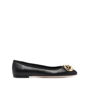 Elegante Zwarte Leren Ballerina Flats Giuseppe Zanotti , Black , Dames