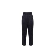 Zwarte Rechte Crêpe Jacquard Broek Elisabetta Franchi , Black , Dames