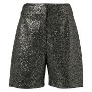 Paillet High-Rise Shorts Comma , Black , Dames