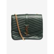 Pre-owned Leather shoulder-bags Yves Saint Laurent Vintage , Green , D...