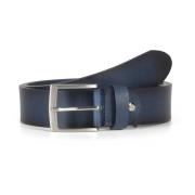 Blauwe Leren Jeans Riem Howard London , Blue , Heren