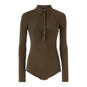 Modal Elastaan Top Pinko , Brown , Dames