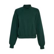 Donkergroene T-hals Sweater Edilina Ima Moss Copenhagen , Green , Dame...