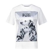 Modern katoenen T-shirt met print Bastille , White , Dames