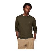 Militair Groene Gebreide Trui Tommy Hilfiger , Green , Heren