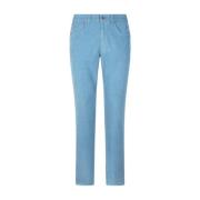 Casual katoenen en modale broek Boglioli , Blue , Heren