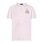 Stijlvolle Heren Polo Shirt met Multicolor Patches Dsquared2 , Pink , ...