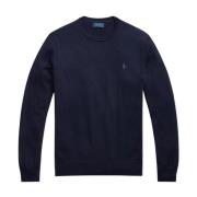 Slim-Fit Wasbare Wol Ronde Hals Sweater Polo Ralph Lauren , Blue , Her...