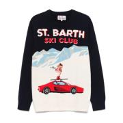 Blauwe Ski Club Gebreide Trui MC2 Saint Barth , Blue , Heren