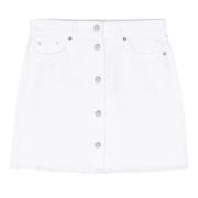 Afgescheurde Denim Minirok Michael Kors , White , Dames