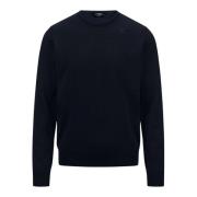 Blauwe Merino Trui K-Way , Blue , Heren