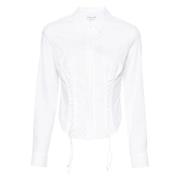 Casual Wit Langemouw Katoenen Overhemd Marine Serre , White , Dames