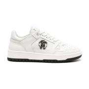 Witte Leren Casual Trainers Roberto Cavalli , White , Heren