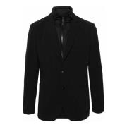 Zwarte Blazer met Knoopsluiting Hugo Boss , Black , Heren