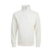 Half Zip Sweatshirt Cloud Dancer Wit Jack & Jones , White , Heren