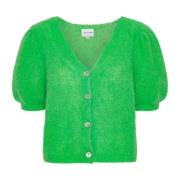 Heldergroene V-hals Vest American Dreams , Green , Dames