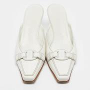 Pre-owned Leather sandals Salvatore Ferragamo Pre-owned , White , Dame...