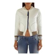 Stijlvolle Casual Bomberjack Wit MET , White , Dames