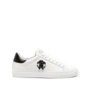 Witte Leren Casual Trainers Sneakers Roberto Cavalli , White , Dames