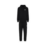 Sportief Zwart Hoodie Jogger Set Emporio Armani EA7 , Black , Heren