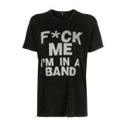 Band Clean T-Shirt R13 , Black , Dames