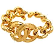 Pre-owned Metal bracelets Chanel Vintage , Yellow , Dames