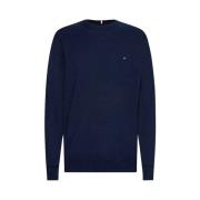 Blauwe Biologisch Katoen Kasjmier Trui Tommy Hilfiger , Blue , Heren