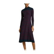 Gestreepte Midi Jurk met Knoopdetail Pepe Jeans , Multicolor , Dames