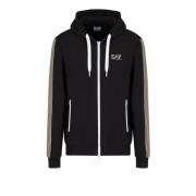 Zwarte Zip Hoodie Stijlvolle Sportkleding Emporio Armani EA7 , Black ,...