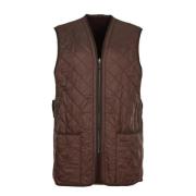 Diamantgestikt Fleece-gevoerd Ritsvest Barbour , Brown , Heren