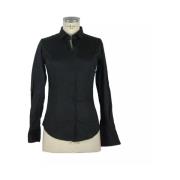 Slim Fit Blouse voor Vrouwen Made in Italia , Black , Dames