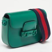 Pre-owned Leather shoulder-bags Gucci Vintage , Green , Dames