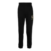 Zwarte broek met merklogo Armani Exchange , Black , Heren