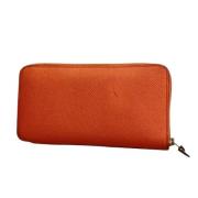 Pre-owned Leather wallets Hermès Vintage , Orange , Dames