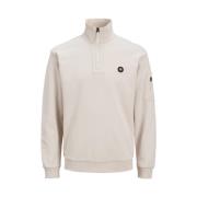 Half Zip Sweatshirt Moonbeam Beige Jack & Jones , Beige , Heren