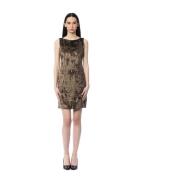 Bruine Viscose Midi Jurk Byblos , Brown , Dames