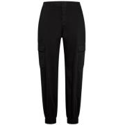 Zwarte Stretch Katoenen Broek Deha , Black , Dames