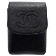 Pre-owned Leather home-office Chanel Vintage , Black , Dames