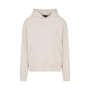 Witte Hoodie Verticale Geribbelde Trui Emporio Armani , White , Heren