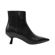 Zwarte Leren Modieuze Laarzen Patrizia Pepe , Black , Dames